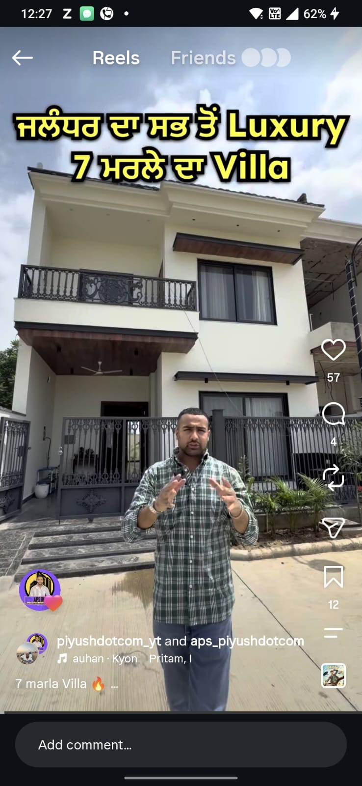 7 MARLA VILLA 22.5*65 ,4 BHK   FOR SALE IN JALANDHAR