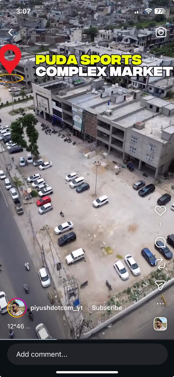 552 sq feet commercial  shop ( sco for sale ) 12*46 ,north facing , near jail chowk