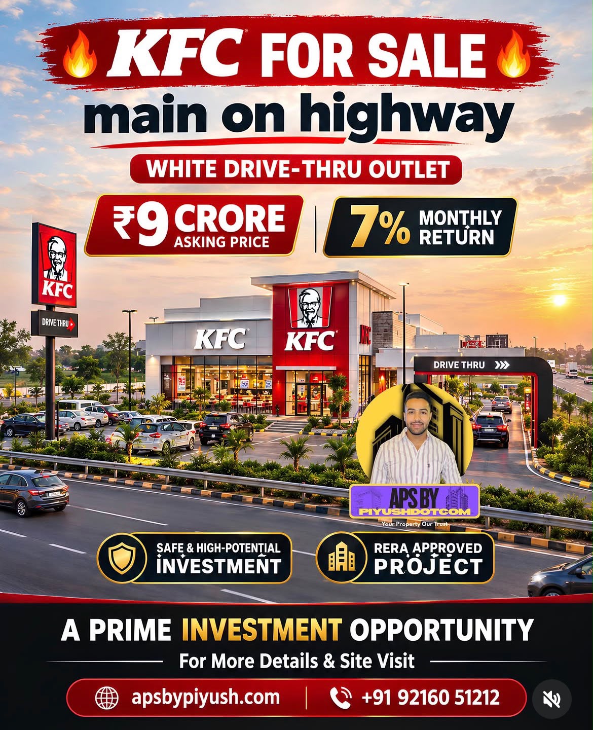 KFC  available for sale, 2613 sq feet covered area  ( on main Chandigarh  highway road )